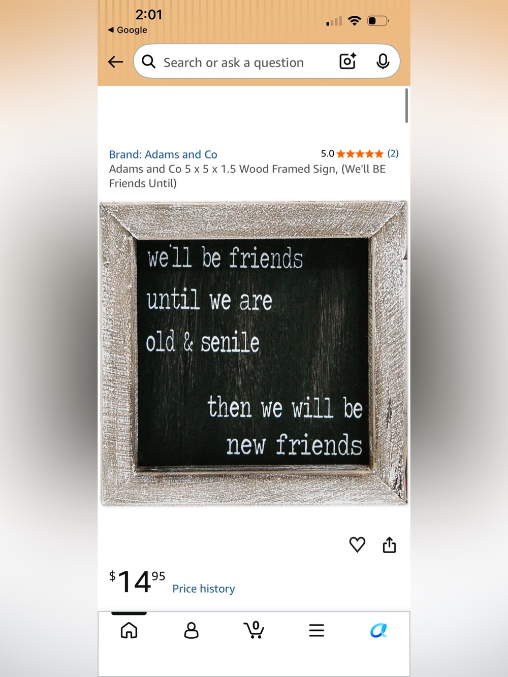 Funny Framed Sign 5x5 - Picture 2 of 5